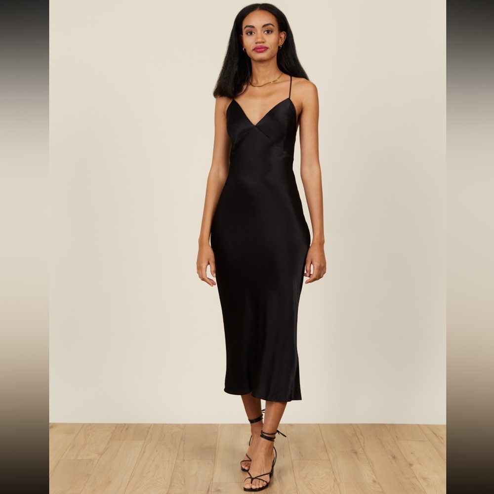 Black satin dress